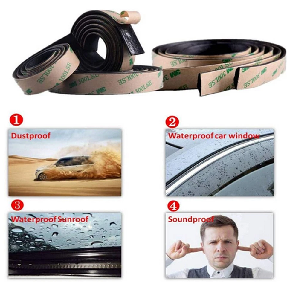 Rubber Seal Trim Edge Defend Windshield Sunroof Window Sound Enclosures 216 Inch Foto 3 de 4