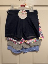 MEMBERS MARK GIRLS 4 PACK SOFT COTTON CARTWHEEL SHORTS SIZE 7/8 NWT