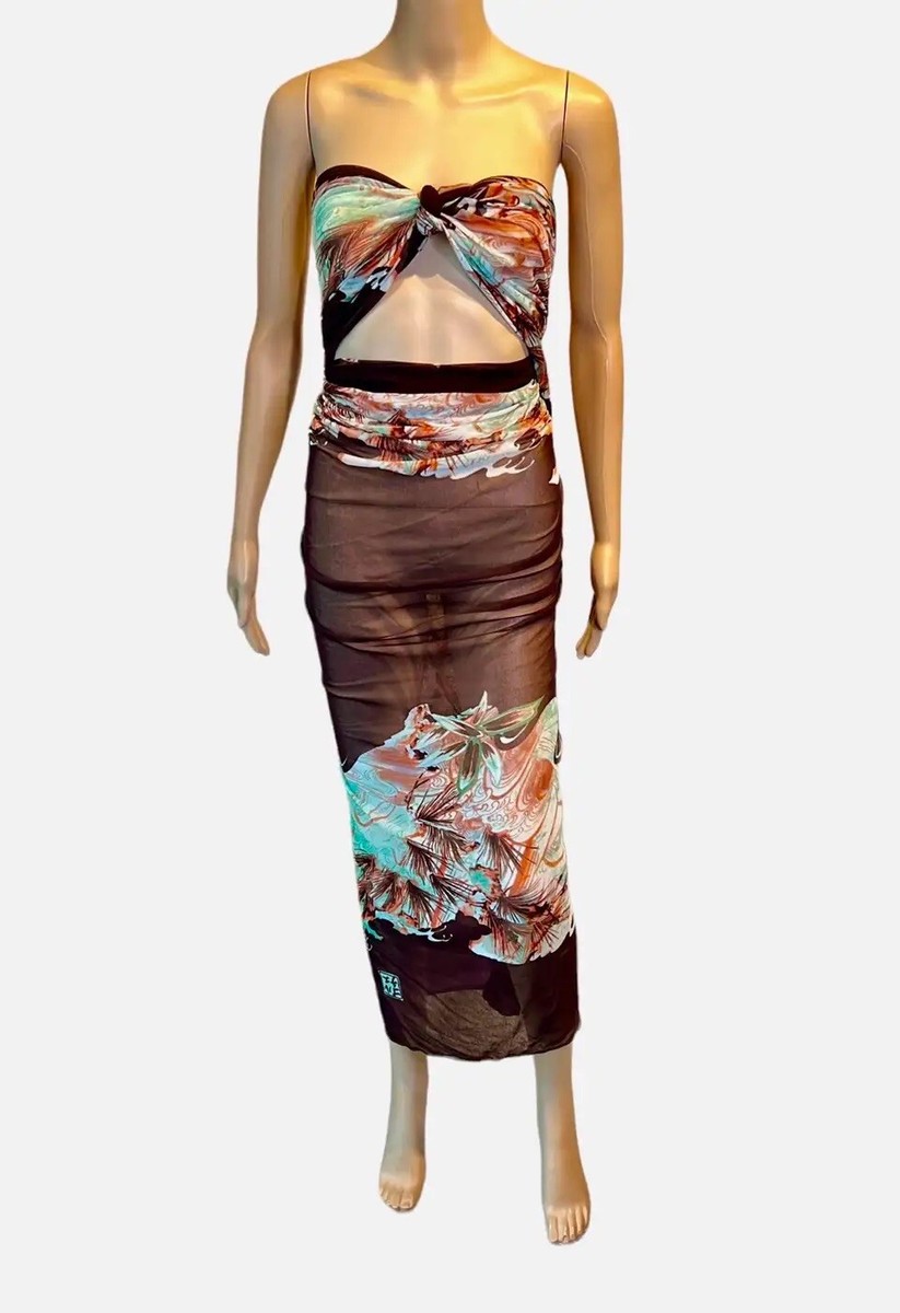 Jean Paul Gaultier Soleil Vintage Koi Fish Tattoo Mesh Wrap