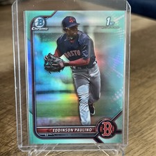 Eddinson Paulino 2022 BOWMAN CHROME 1ST BOWMAN AQUA REFRACTOR /125