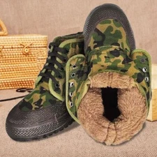 Winter Cotton Rubber Sole, High-top Army Cotton Shoes Thickened Labor Protection