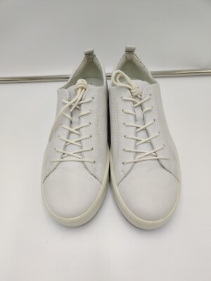 Women's Ecco Soft 8 Summer Tie White Leather Size 40(US 9-9.5) M