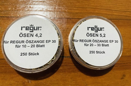 Lot Of 2 Regur Ösen 4,2 mm für 10-20 Blatt 5,2 mm für 20-30 Blatt - Afbeelding 1 van 4
