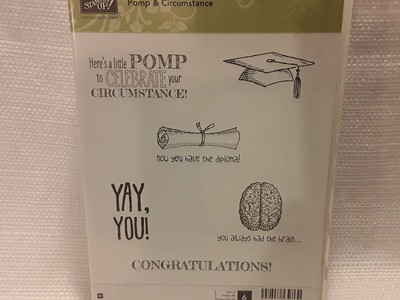 Stampin' Up! Pomp & Circumstance Diploma Brain Cap Tassel Rubber Stamp Set of 8