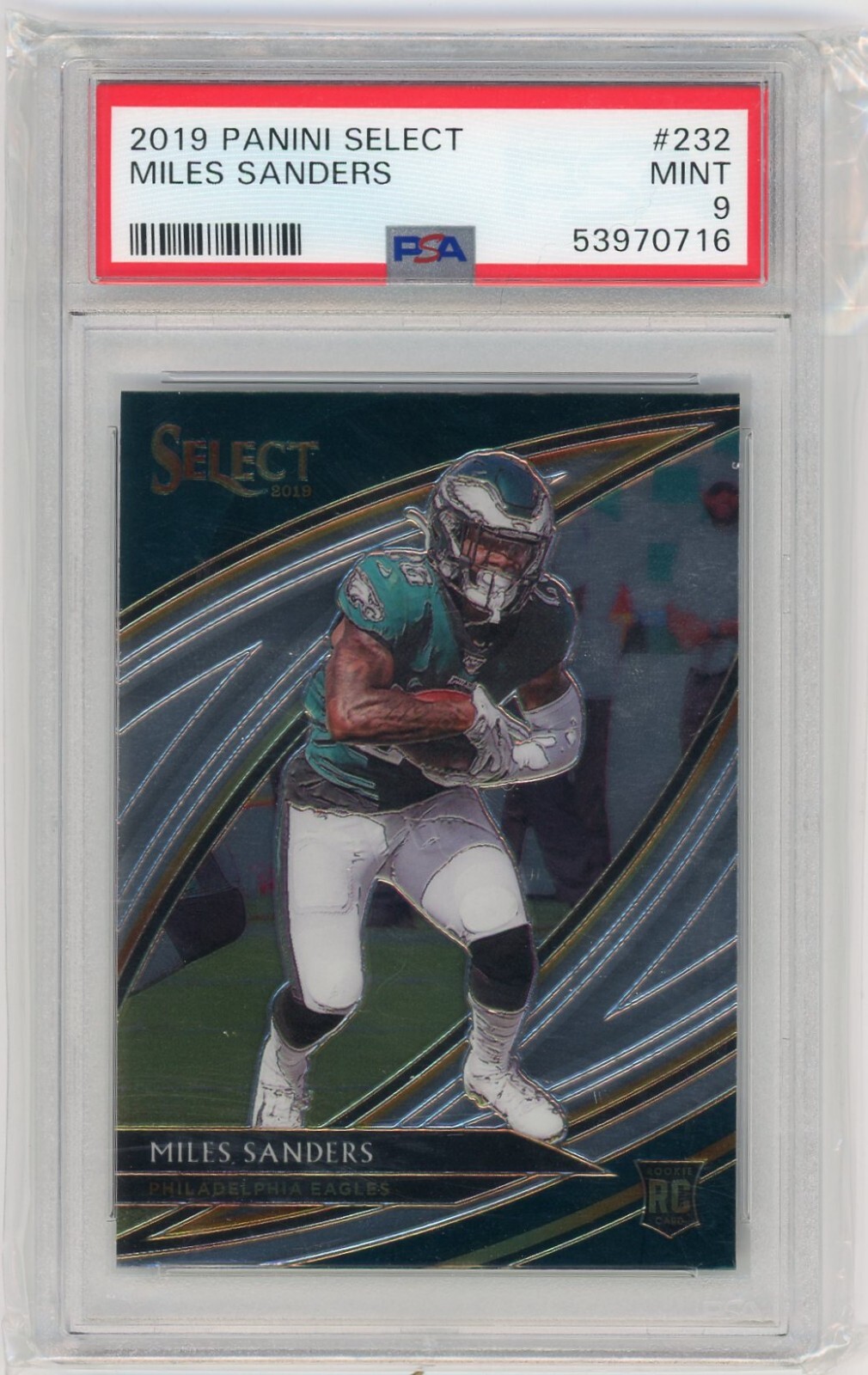 2019 Panini Select Field Level RC #232 MILES SANDERS PSA 9 Mint Eagles