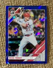 2019 Panini Donruss Optic Blue Cracked Ice Prizm 7/7 Mike Trout