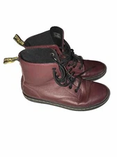 DOC MARTINS  Leather Lace Boots Burgundy Maroon Red Luana Women's Sz 6 US