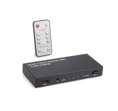 Magnadyne HDSPSW-42 | 4-Port HDMI Switcher   4 In 2 Out with Remote & AC Power
