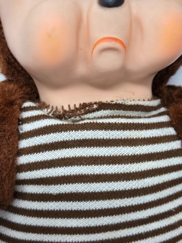 Vintage Knickerbocker Rubber Face Pouting Bear Plush Stuffed Animal Approx. 10” - Picture 3 of 21