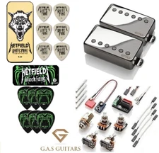 EMG F-JH Set James Hetfield Chrome Floyd Spaced Short Pots 12 PICKS & 2 TINS