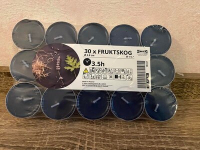 30 Ikea FRUKTSKOG Scented tealight, vetiver & geranium 3.5 hr burning time