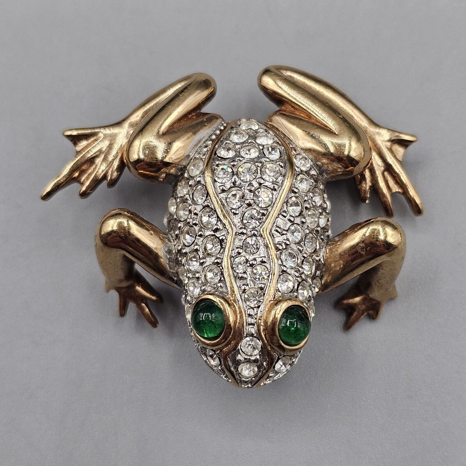 Vtg Carolee Limited Edition Frog Brooch Pin Pave … - image 3