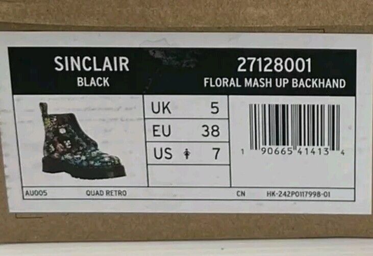 DR MARTENS BlacK SINCLAIR Floral Mashup Leather Platform DR MARTENS BlacK SINCLAIR Floral Mashup Leather Platform