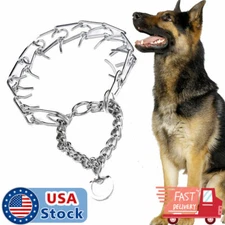 Metal Steel Dog Pinch Prong Choke Chain Collar Training Guardian Gear Adjustable
