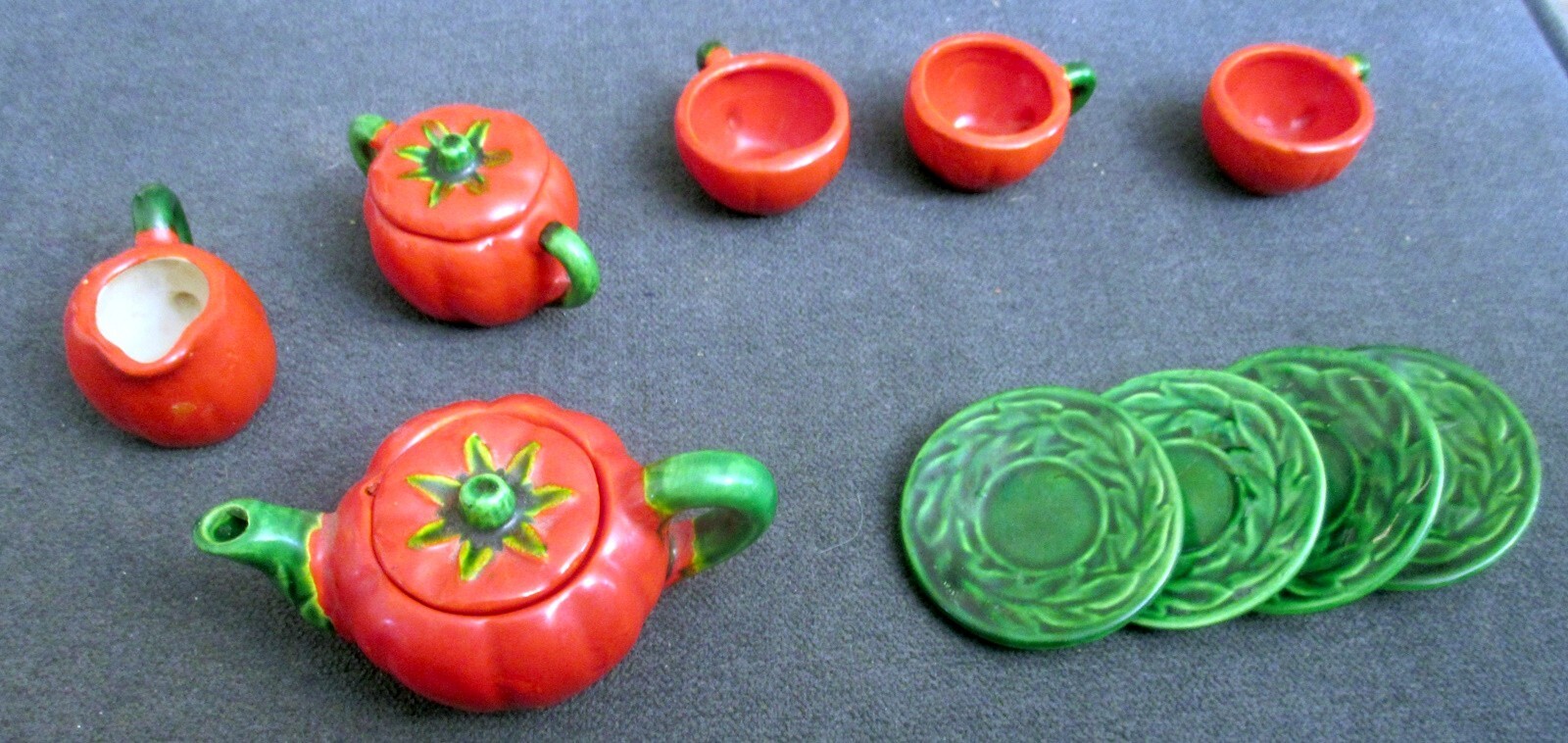 Vintage 1950's Japan Tomato Ware Partial Tea Set - See Details Below