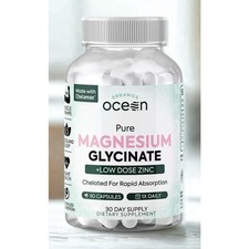 Organics Ocean Pure Magnesium Glycinate Low Dose Zinc Chelated 90 Caps-1 bottle