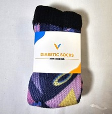 Viasox Non-Binding Diabetic Socks Retro 80s Multicolor Medium