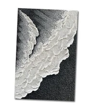  Art 45x30 inch Hand Painted 3D Beach Wave Landscape Oil Painting Black Nkhb212