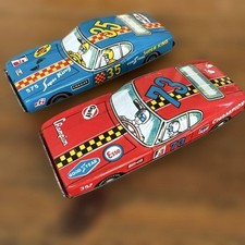 Vintage Japanese Tin Toy Car Super Set 2 Showa Era