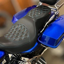 For Harley Blue Front Rear Driver Passenger Seat Road King EFI FLHRI 1997-2006  