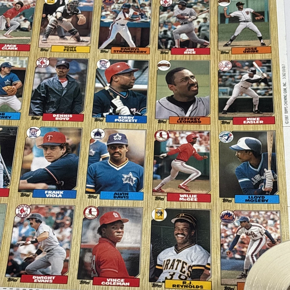 1987 Topps бейсбол необрезанный лист 132 карты Джордж Бретт Реджи Джексон HOF +++ - Изображение 2 из 4