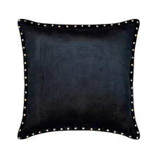 Black Decorative Throw Pillow Cover, 16"x16" Velvet Cushion - Blagden