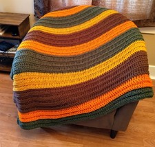 Crochet Striped Afghan Throw