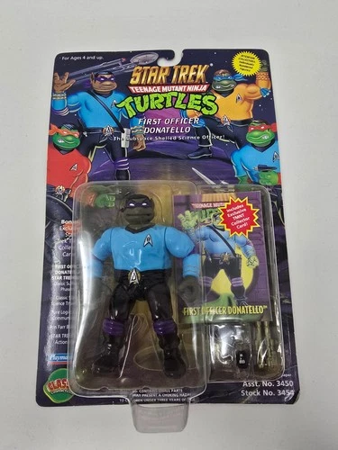 Vintage Playmates 1994 Star Trek TMNT First Officer Donatello Turtle Figure+Card