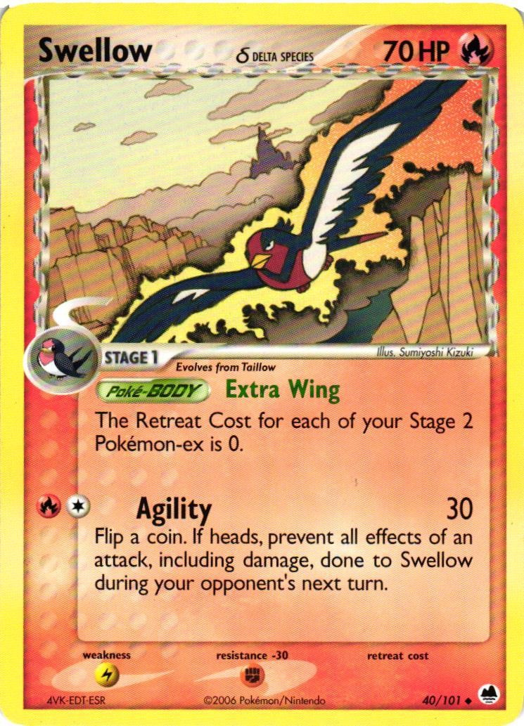 Swellow (Delta Species) Uncommon Dragon Frontiers 40/101 LP