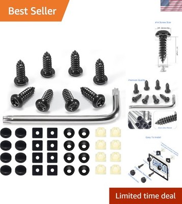 8-Piece Stainless Steel Anti-Theft License Plate Screw Kit - Rust-Proof Security