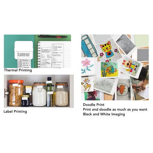 Wireless Mobile Printer Black And White Printing Multifunctional Type C Charging - Picture 20 of 23