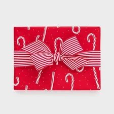 118"x30" Candy Cane Christmas Wrapping Paper Red/White