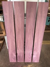 FOUR THIN, KILN DRIED, BOOK MATCHED EXOTIC PURPLEHEART 46 X 6 X 1/4" LUMBER JQ