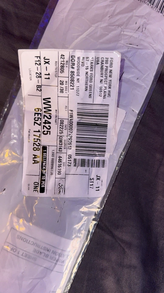 Escobilla limpiaparabrisas Ford - 24", izquierda - pieza #WW2425 Motorcraft TOTALMENTE NUEVA LISTA PARA ENVIAR Foto 2 de 4