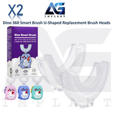 2x U-Shaped Dino 360 Replacement Smart Brush Head 2pcs Kids Oral Hygiene