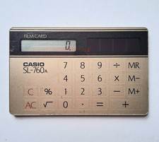 Vintage 1980s Casio SL-760A Film Card Credit Card Size Solar Calculator, Working