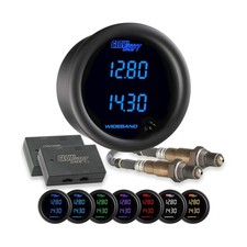 GlowShift Black 7 Color Dual Digital Wideband Air/Fuel Ratio AFR Gauge Kit - ...