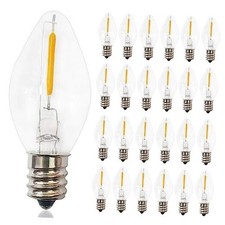 C7 LED Christmas Replacement Bulbs, 25 Pack C7 Christmas Light Bulbs for Clear