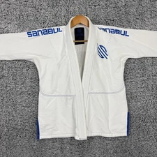 Sanabul BJJ Jiu Jitsu Gi Jacket A1 White Blue Logo Lightweight Top Adult Mens