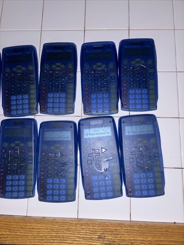 10 TEXAS INSTRUMENTS TI-15 BLUE SCHOOL CALCULATOR LOT W/ COVERS TESTED ALL WORK