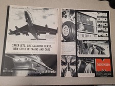 1956 VTG Original Magazine Ad MONSANTO 2PG Safer Jets Life-Guarding Glass