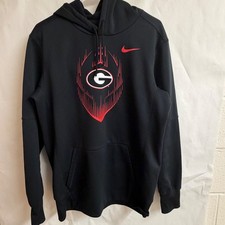 Nike Georgia Bulldogs NCAA Therma-FIT Hoodie Black Red Mens M Football Active