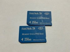 Lot of 2pcs 256mb sandisk Sony compatible Memory Stick Pro duo Sony Cameras