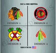 CHICAGO BLACKHAWKS HOCKEY NHL LOGO VINYL STICKER DECAL CAR TRUCK WATER RESIST