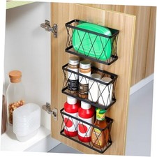 3 Pack Adhesive Cabinet Door Organizer, Black Lid Lid Organizer Black-3 Pack