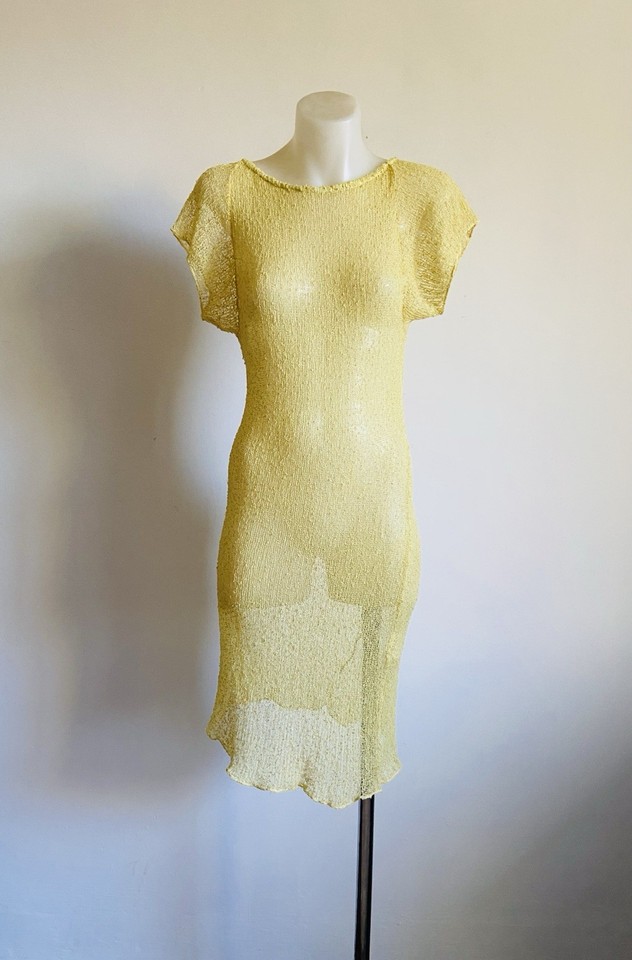 AMBRA MADDALENA Billie Mini Tee Dress Loose Knit Linen Blend Ladies Size S / 8