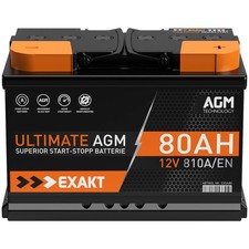 AGM Batterie 80Ah 12V 810A Autobatterie Start Stop Batterie ersetzt 70Ah 75Ah