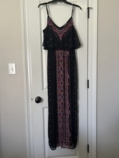 Women’s Express Maxi Dress Medium Sleeveless Shear Front Slit