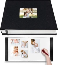 Large Photo Album Self Adhesive with Picture Display Window, DIY Scrapbook Album