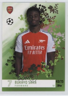 2024-25 Topps Total Football Green 48/75 Bukayo Saka #12 14dq